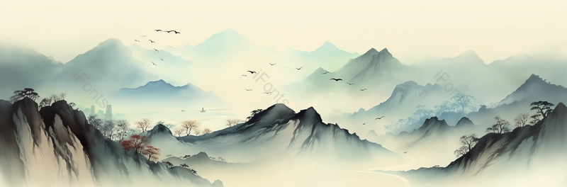 泼墨中国风山水画背景,插画/手绘图,插画/手绘图库,插画/手绘图下载,插画/手绘